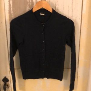 J. Crew cashmere classic cardigan in navy